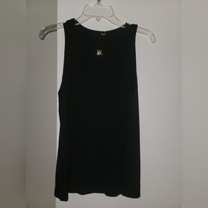 NWT-Classic Black Sleeveless Top with Gold accent size medium